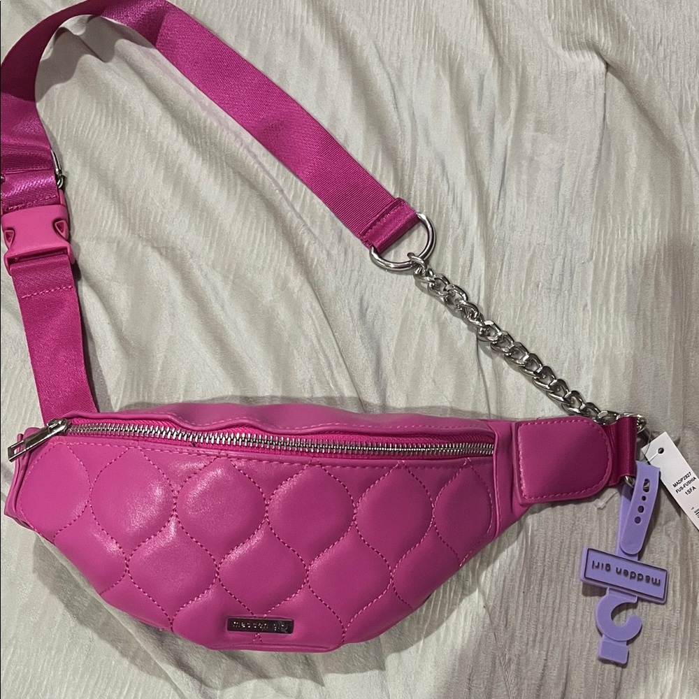 Madden Girl Fuchsia Quilted Crossbody Bag